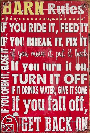 Метален уестърн постер / Barn Rules