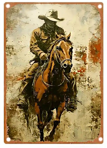 Метален уестърн постер / Каубой 2