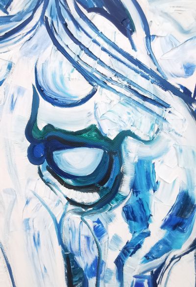 Картина на Мира Бъчварова - Син кон / Blue Horse