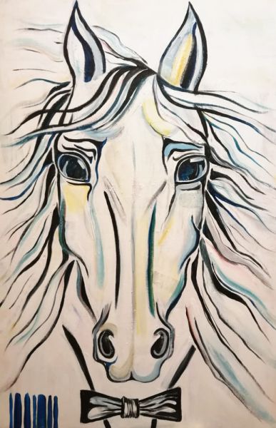 Картина на Мира Бъчварова - Бял кон / White Horse