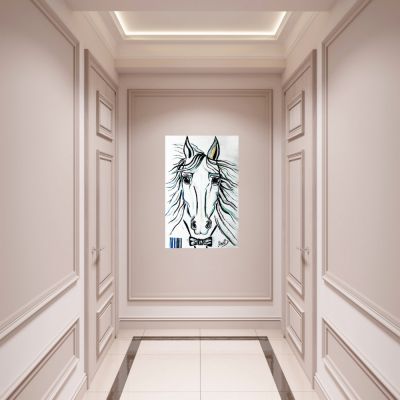 Картина на Мира Бъчварова - Бял кон / White Horse