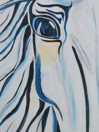 Картина на Мира Бъчварова - Бял кон / White Horse