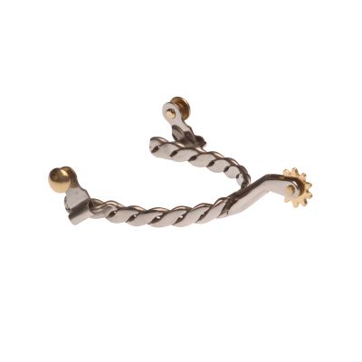 Уестърн шпори от усукана неръждаема стомана / SR00021