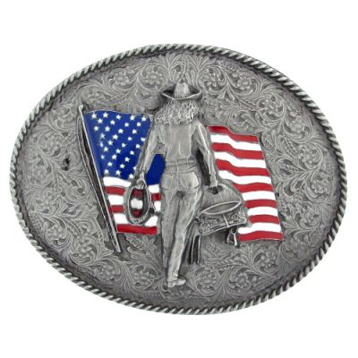 Каубойска катарама Cowgirl and USA flag / BU-005-E