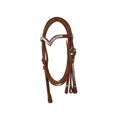Уестърн юзда с поводи със сребърна декорация