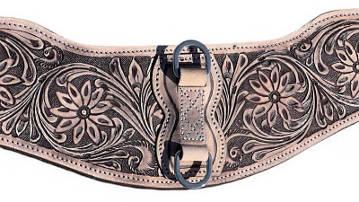 Уестърн опас от кожа и филц / wG002