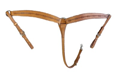 Уестърн нагръдник с гравирана бодлива тел / PE00158