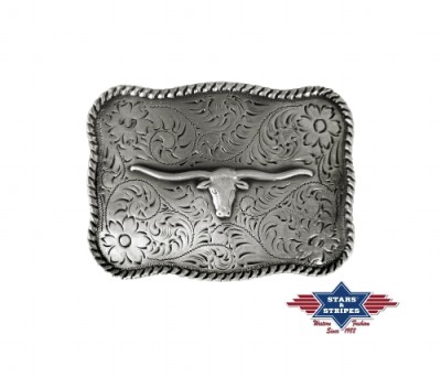 Каубойска катарама - глава на лонгхорн / Stars and Stripes