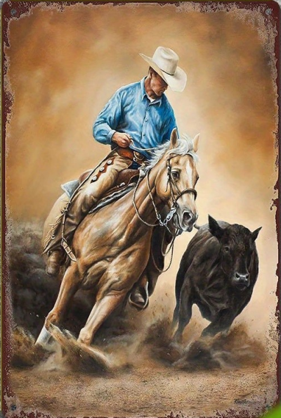 Метален уестърн постер / Cutting