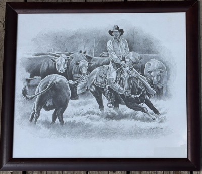 Графика в кафява рамка 40х35 